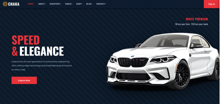 Automotive Website Design – Premium Car Landing Page UI