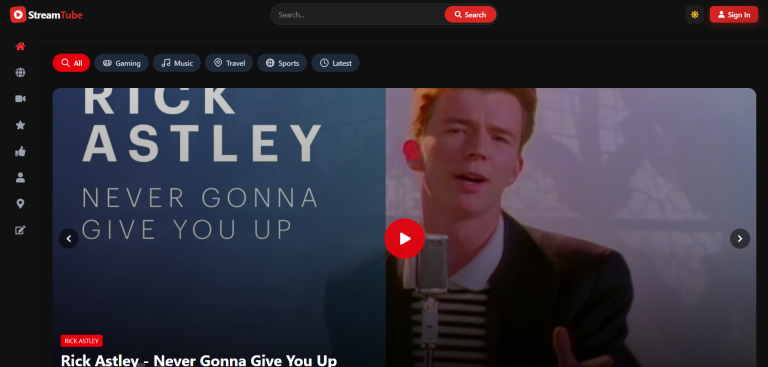 Modern Video Streaming Platform UI Design (YouTube Inspired)