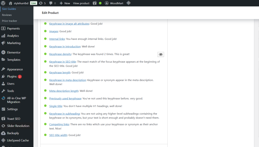 On-Page SEO Optimization with Yoast (Green Score Achieved)